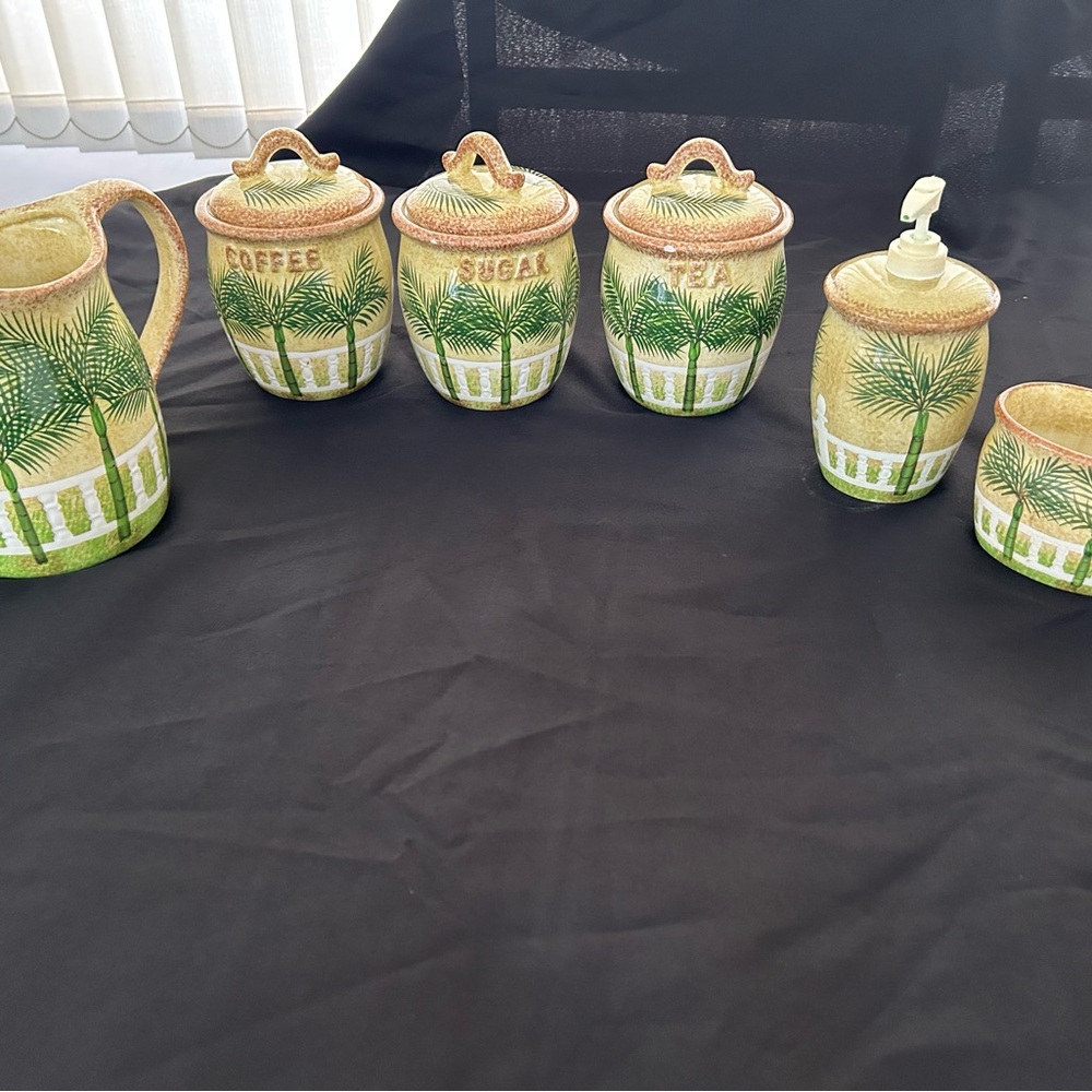 Palm Tree Kitchen Canister Set